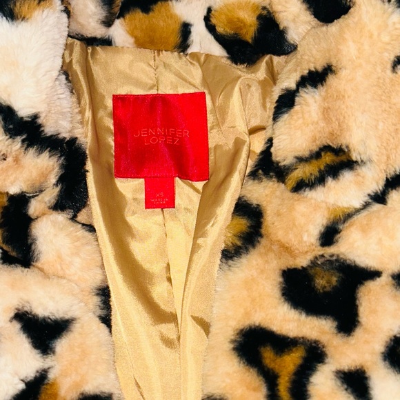 Jennifer Lopez Leopard Print Faux Fur Jacket size XS - Picture 10 of 10